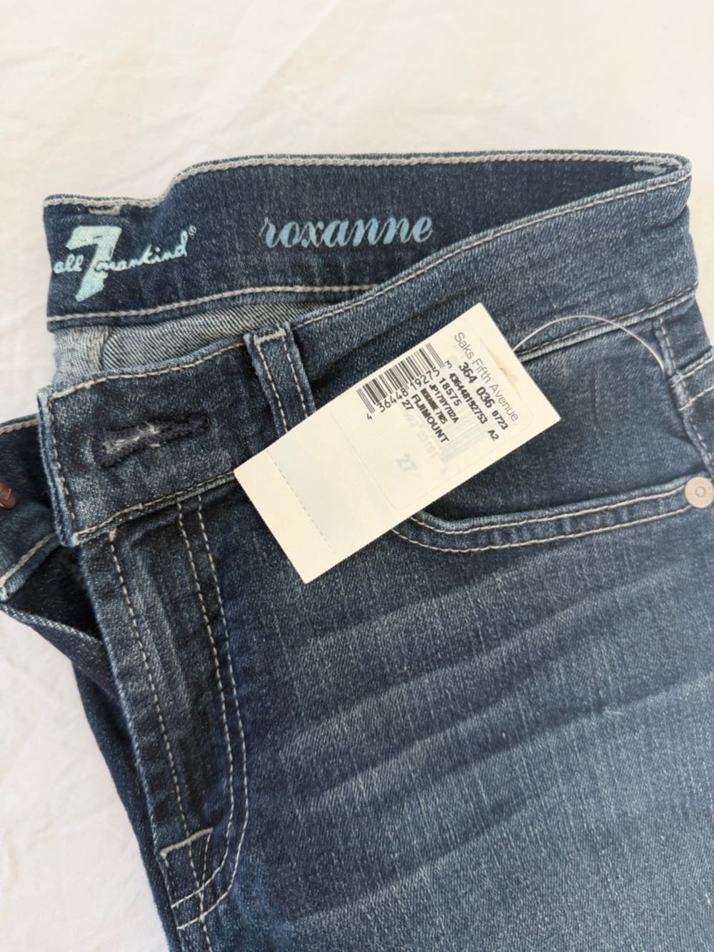 7 For All Mankind Roxanne Dark Blue Skinny Jeans